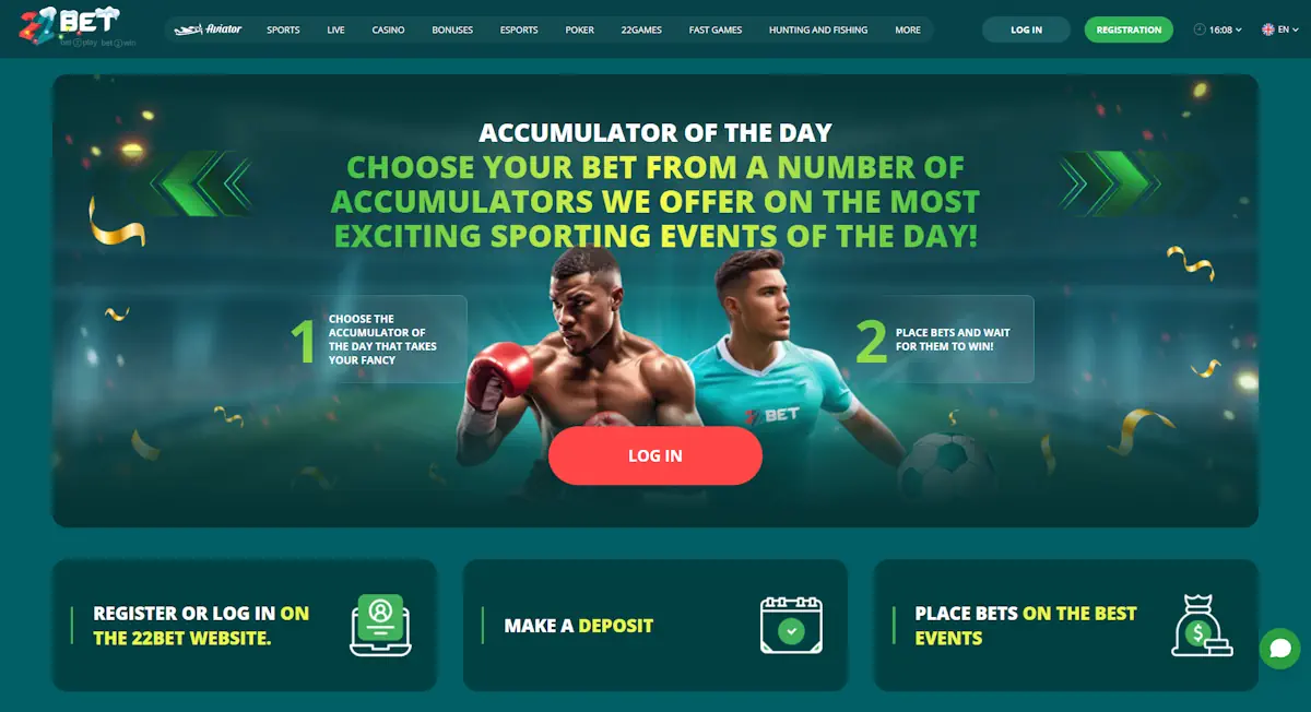 22Bet Accumulator Of The Day Screenshot